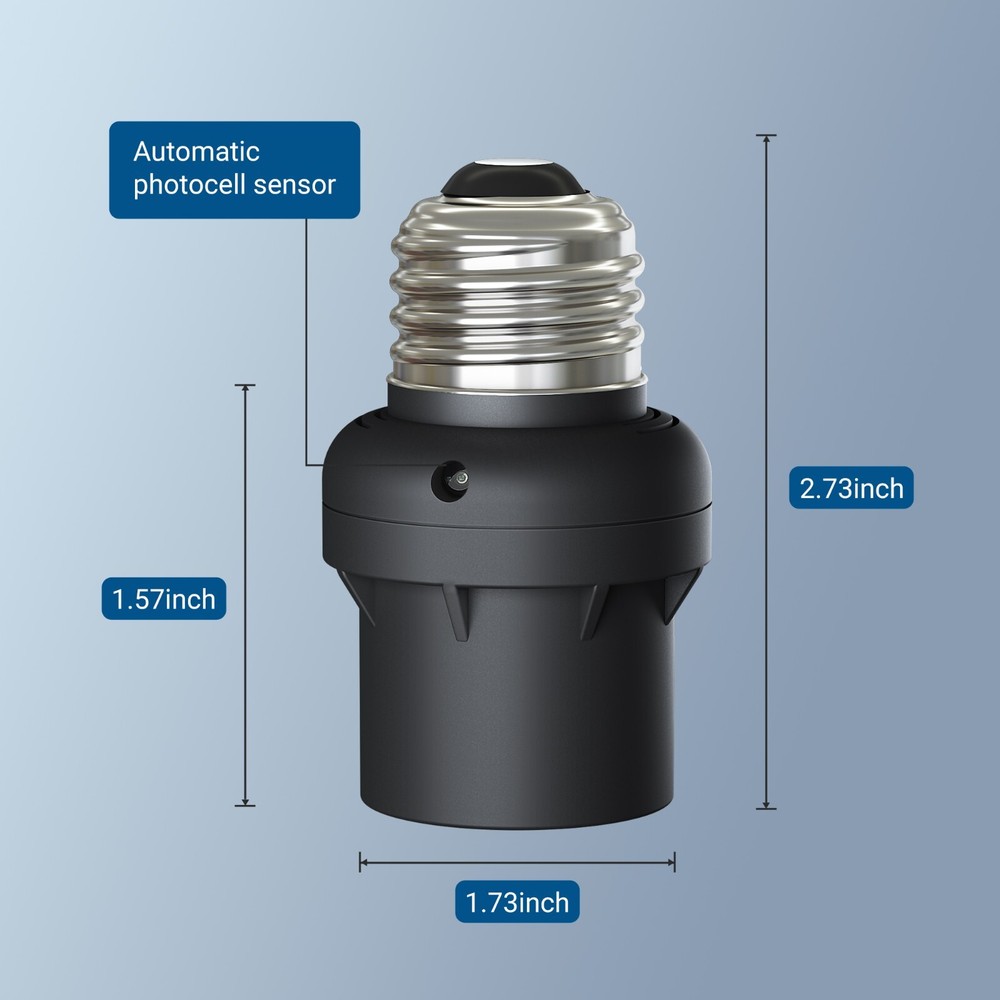 DEWENWILS 2 Pack Automatic Dusk to Dawn Light Bulb Sockets, Light Sensor Socket