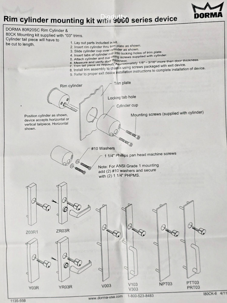 Dorma Solid TRIM Plate ONLY 80DT x 689, Metal