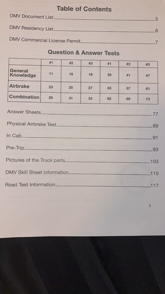 Class A CDL PERMIT TEST + Answer Sheets