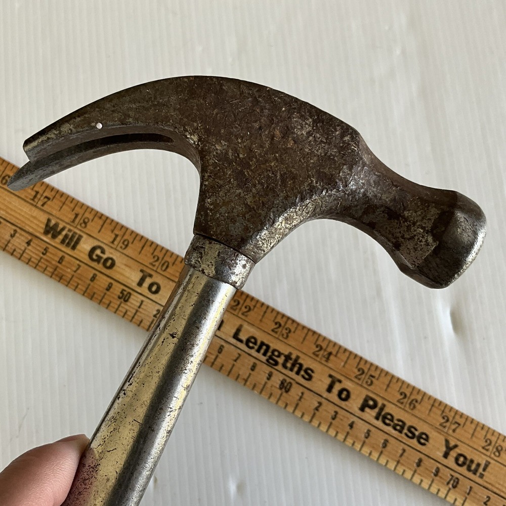 True Temper Curved Claw Hammer w/Brown Rubber Grip Steel Handle
