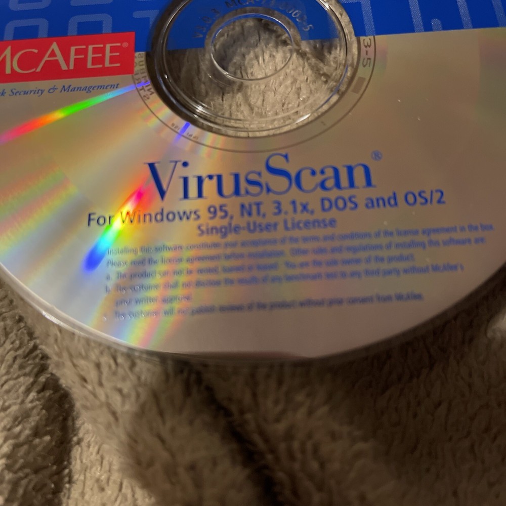 McAfee Virus Scan for Windows 95/98 Disc Only
