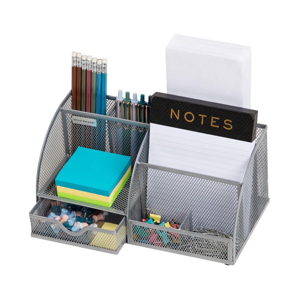 Desktop Organizer File Storage Accessory Storage Workspace Office Metal Black