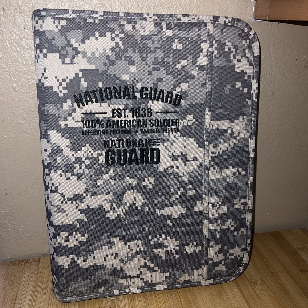 National Guard Zippered Notebook Folder Organizer Digital Camo