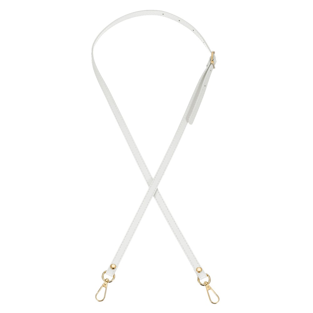 47" Adjustable PU Leather Purse Strap with Gold Hardware White