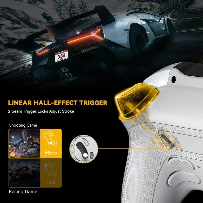 Manba One Full Color Interactive Screen Gaming Controller w/ Charging Dock White