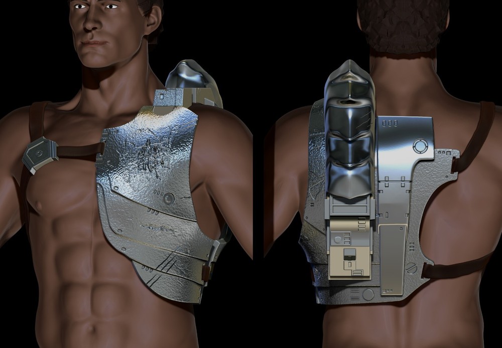 Predator Armor Bust Scale 1:1 File STL-OBJ For 3D Printing