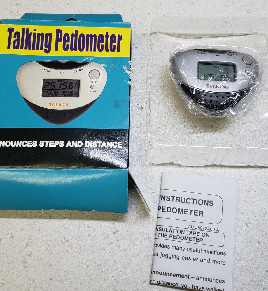 Talking Pedometer Announces Steps and Distance
