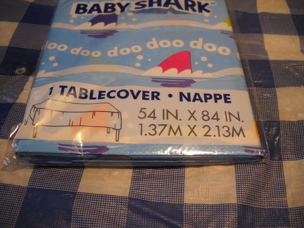 BABY SHARK TABLECOVER 54" X 84" 2 Pack New!!