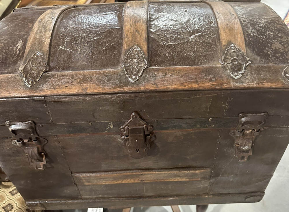 Antique Dome Top Steamer Trunk