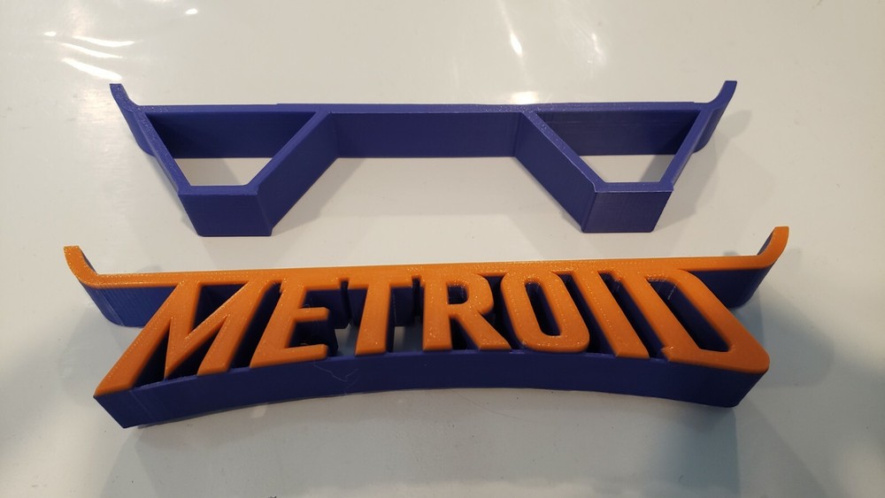 Nintendo Wii U Horizontal Display Stand with Metroid Title 3D Printed