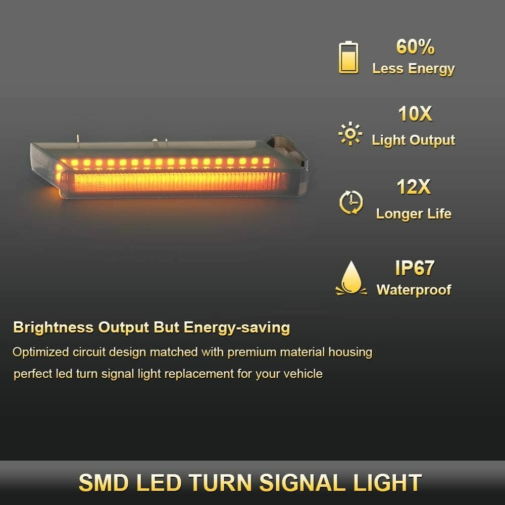 For 2004-2014 Ford F150 Sequential LED Side Mirror Light Turn Signal Blinker