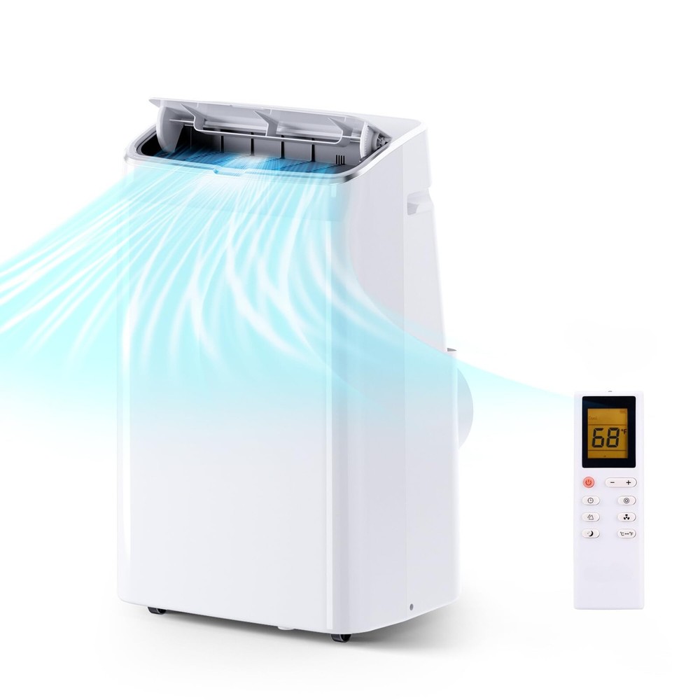 Denbig 10,800 BTU Portable Air Conditioner, 400 sqft, Remote, Timer,  Window Kit