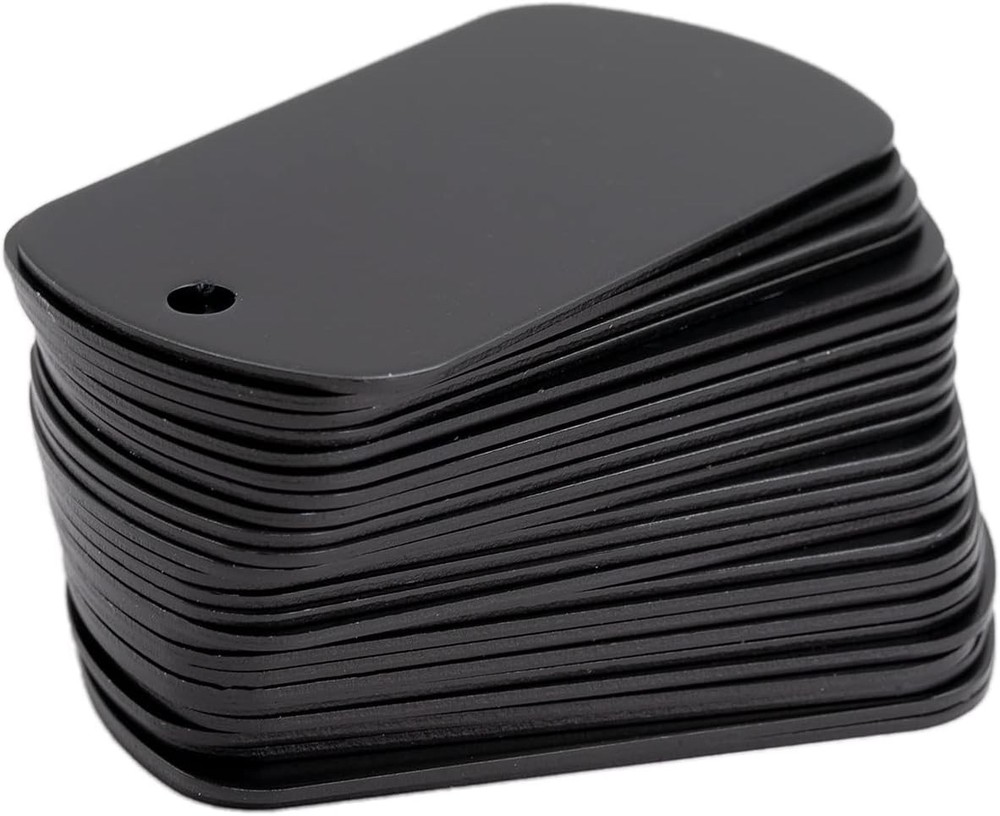 Aluminum Blank Tags Stamping Blanks 25 Pack Black
