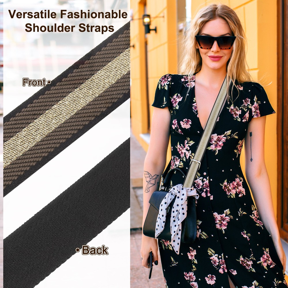 10Yards Nylon Webbing Strap, 38mm Striped Webbing Bag Strap, Brown