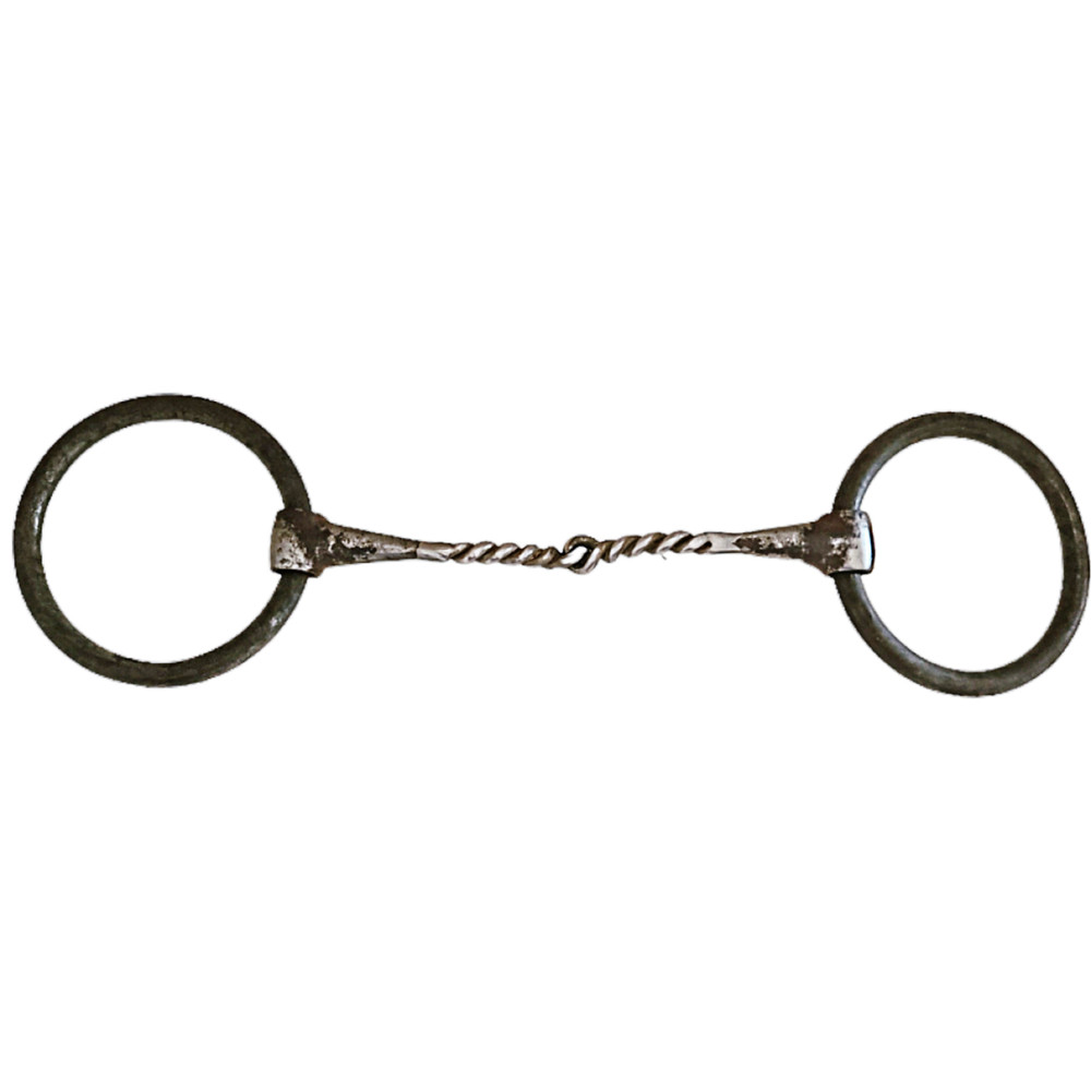 Unmarked Half Breed Twisted Wire Training Iron Loose Ring Snaffle Bit 5-1/2 wide