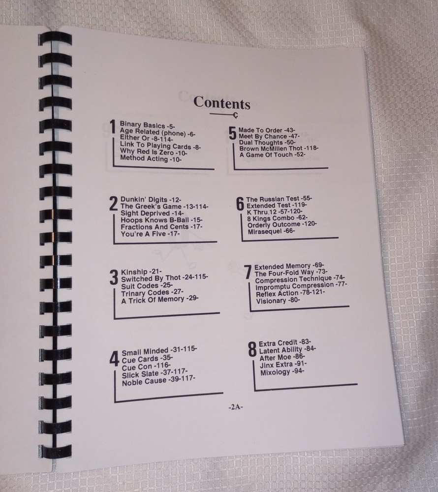 Karl Fulves Combo 2 Binary Numbers Card Magic Memory Gray Code Math Oop