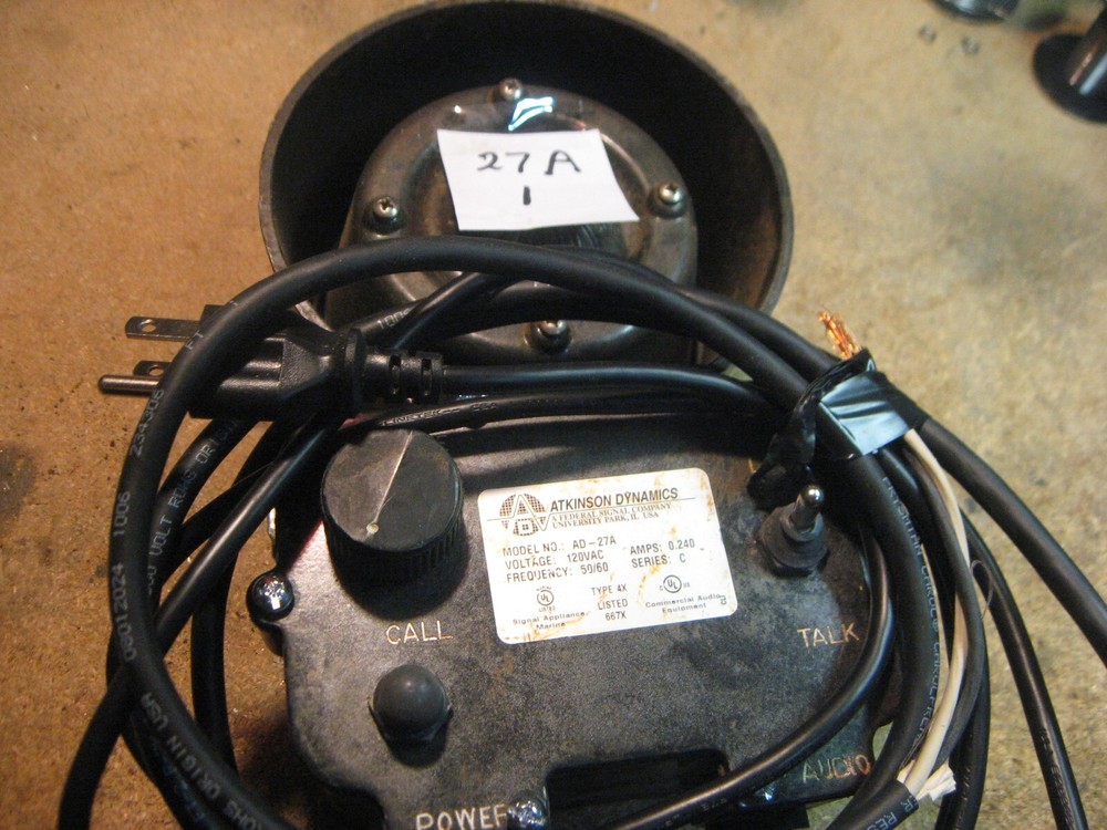 ATKINSON DYNAMICS INDUSTRIAL INTERCOM AD-27 A SERIES 'C'  # 1