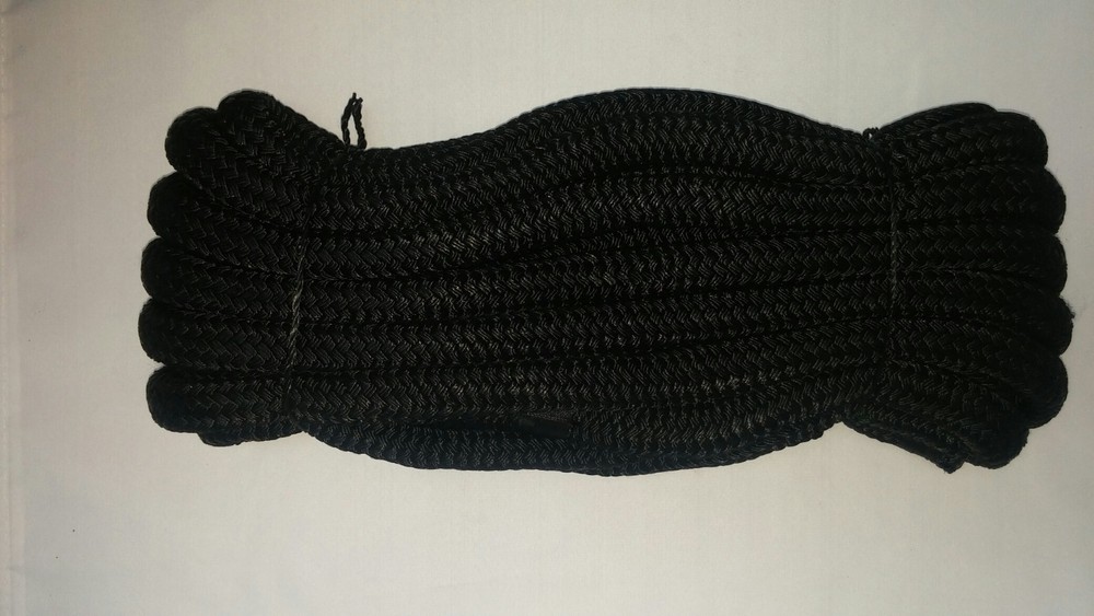 DOUBLE BRAID NYLON DOCK LINE - 3/4" x 60' BLACK
