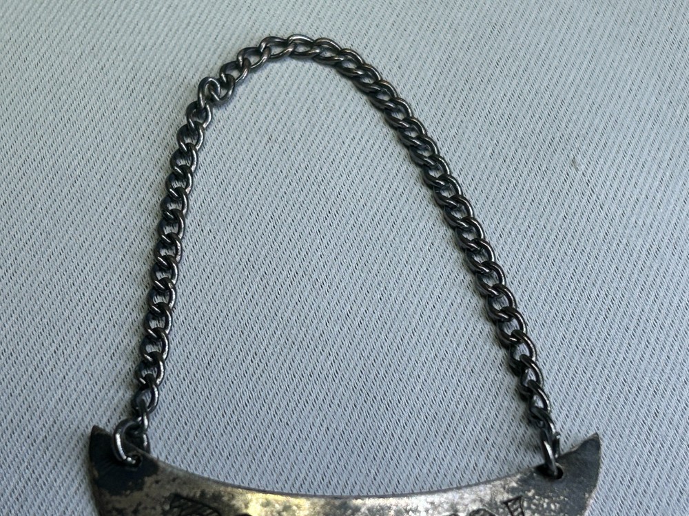Vintage Sterling Silver Bourbon Decanter Label