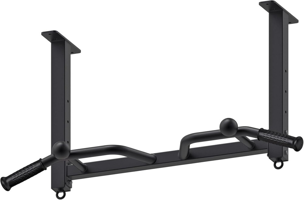 Kipika 32" Ceiling Mounted Pull Up Bar - Heavy Duty, Highly Adjustable, Black