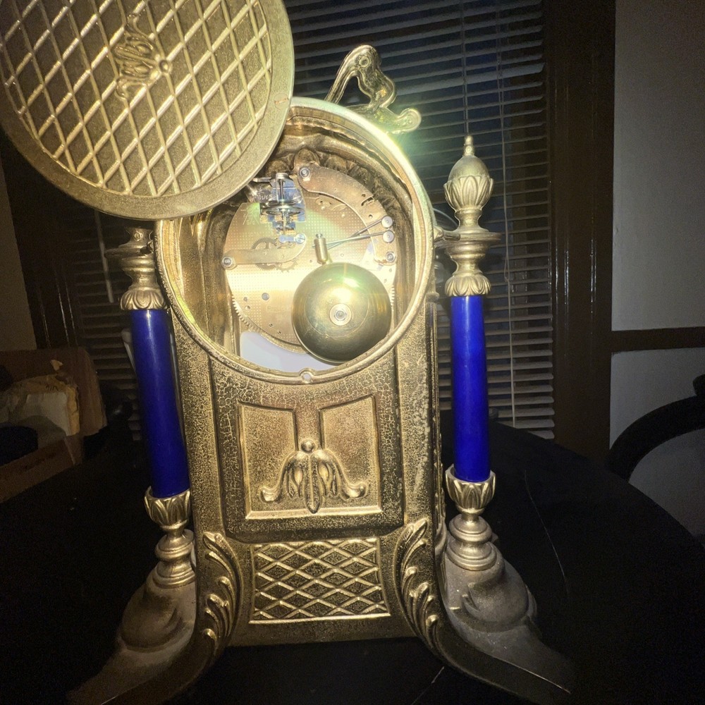 Gorgeous! Imperial Brass Mantel Winding Clock