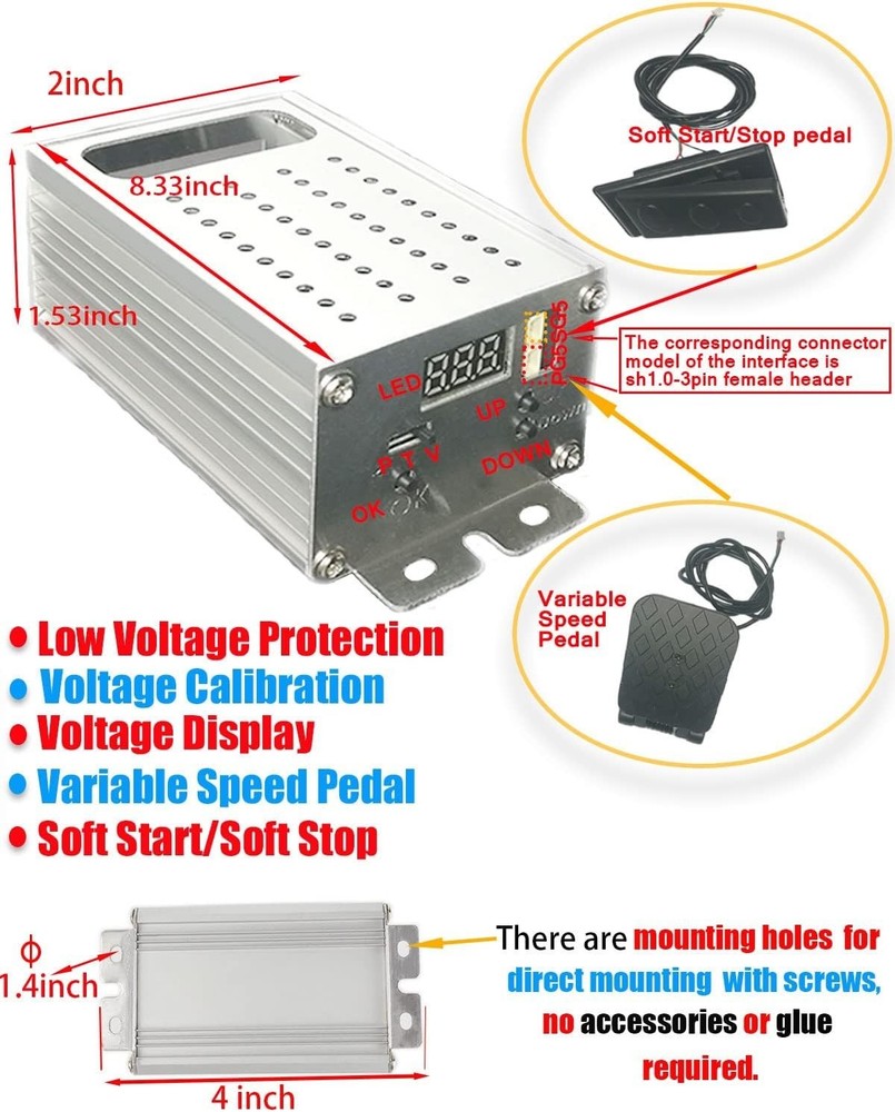 Advanced PWM DC Motor Speed Controller 9-70V with Soft Start/Stop Function