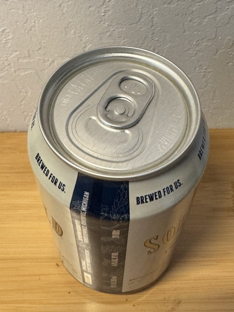 Founders Solid Gold Lager Beer - Empty Beer Can Bottom Opened