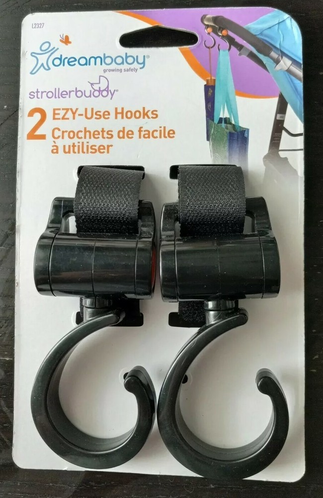 2 New Dreambaby Strollerbuddy Ezy-Fit Stroller Walker Hooks Bag Holders