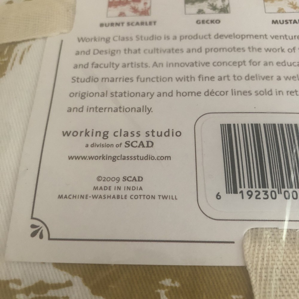 Working Class Studio Savanah Toile Cotton Kitchen Gift Set Mustard NIP