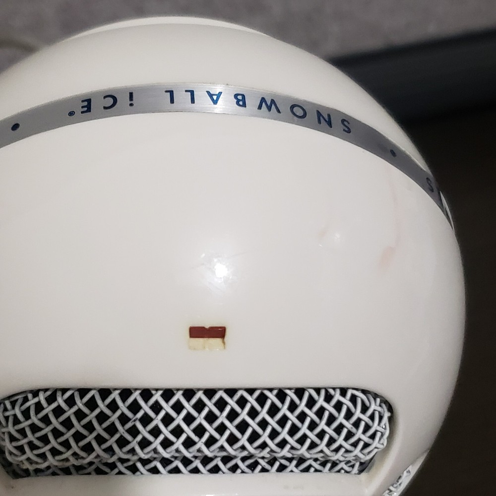 Blue Snowball Ice Condenser USB Microphone White w/ Stand & Cable