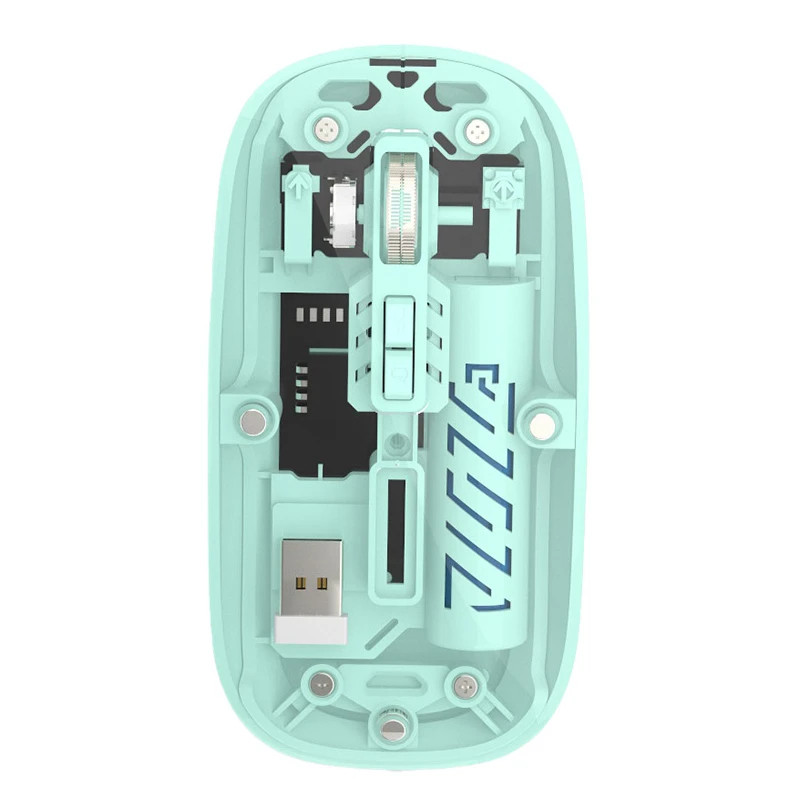 Transparent Dual Mode Wireless Mouse 2.4G Bluetooth Rechargeable Mouse Silence