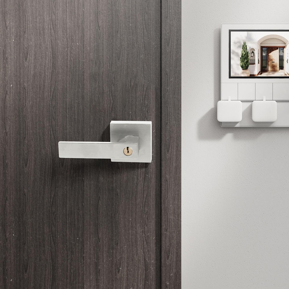 Silver Door Lever Privacy Passage Dummy Handle Interior Square Knobs 12 pack
