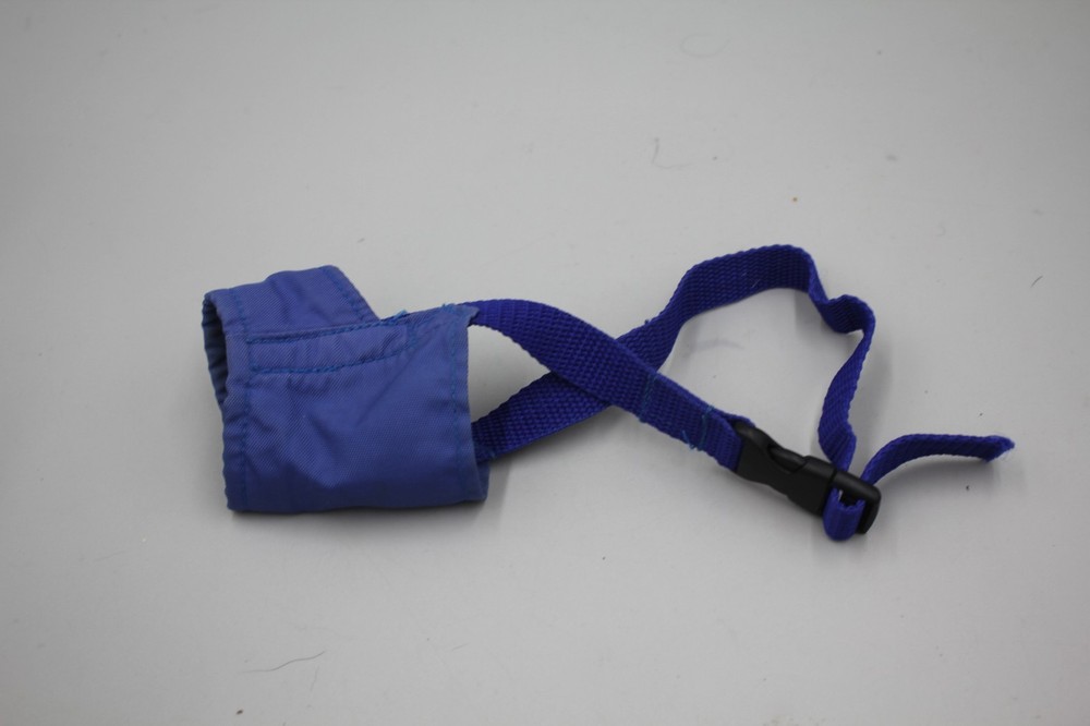 Dog Muzzle Stop Bite Barking Biting Chewing Training Sz Sm/Md Light Nylon Blue