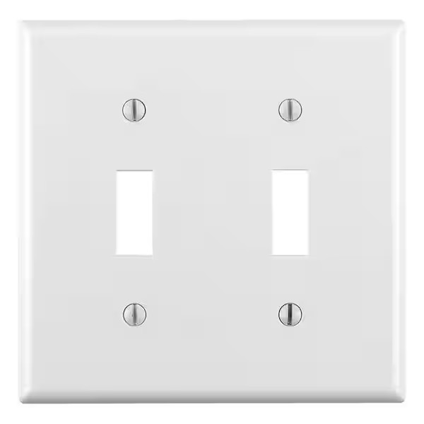 Leviton 2-Gang White Toggle Standard Wall Plate (1-Pack)