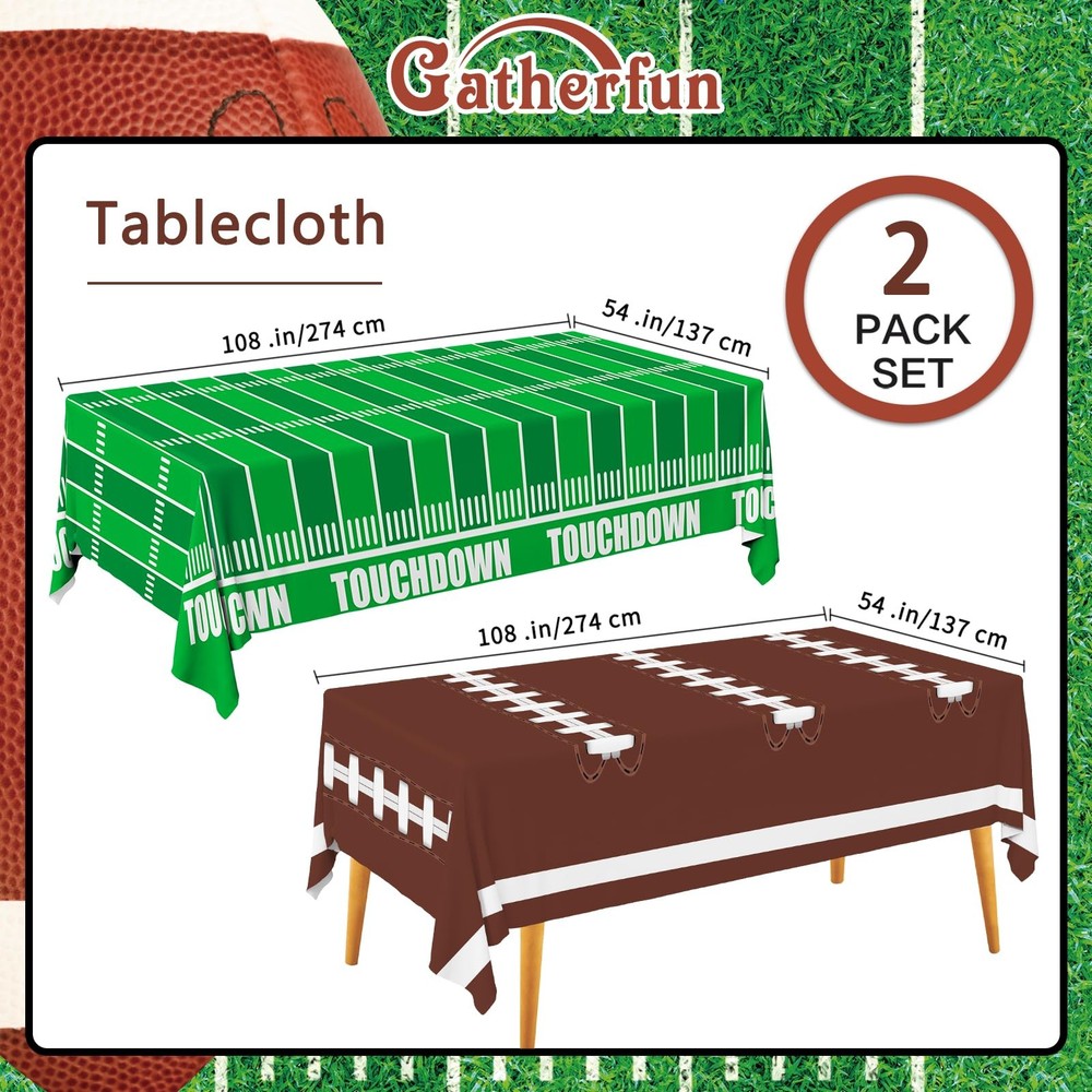 Football Party Decorations Disposable Tablecloth Plastic Touchdown Table Cove...