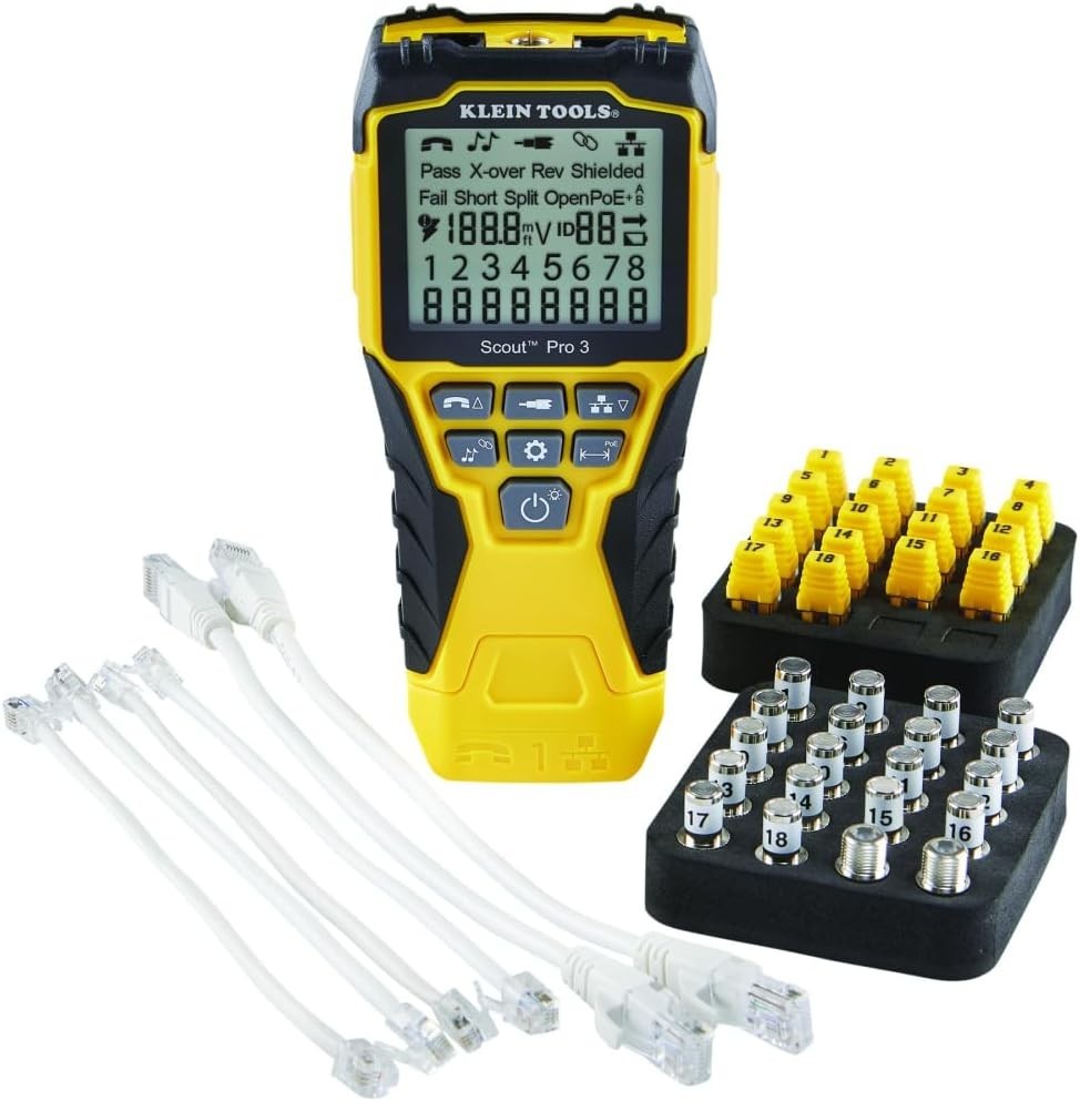 Cable Tester Kit with Remote for Voice, Data, and Video Connection Testing