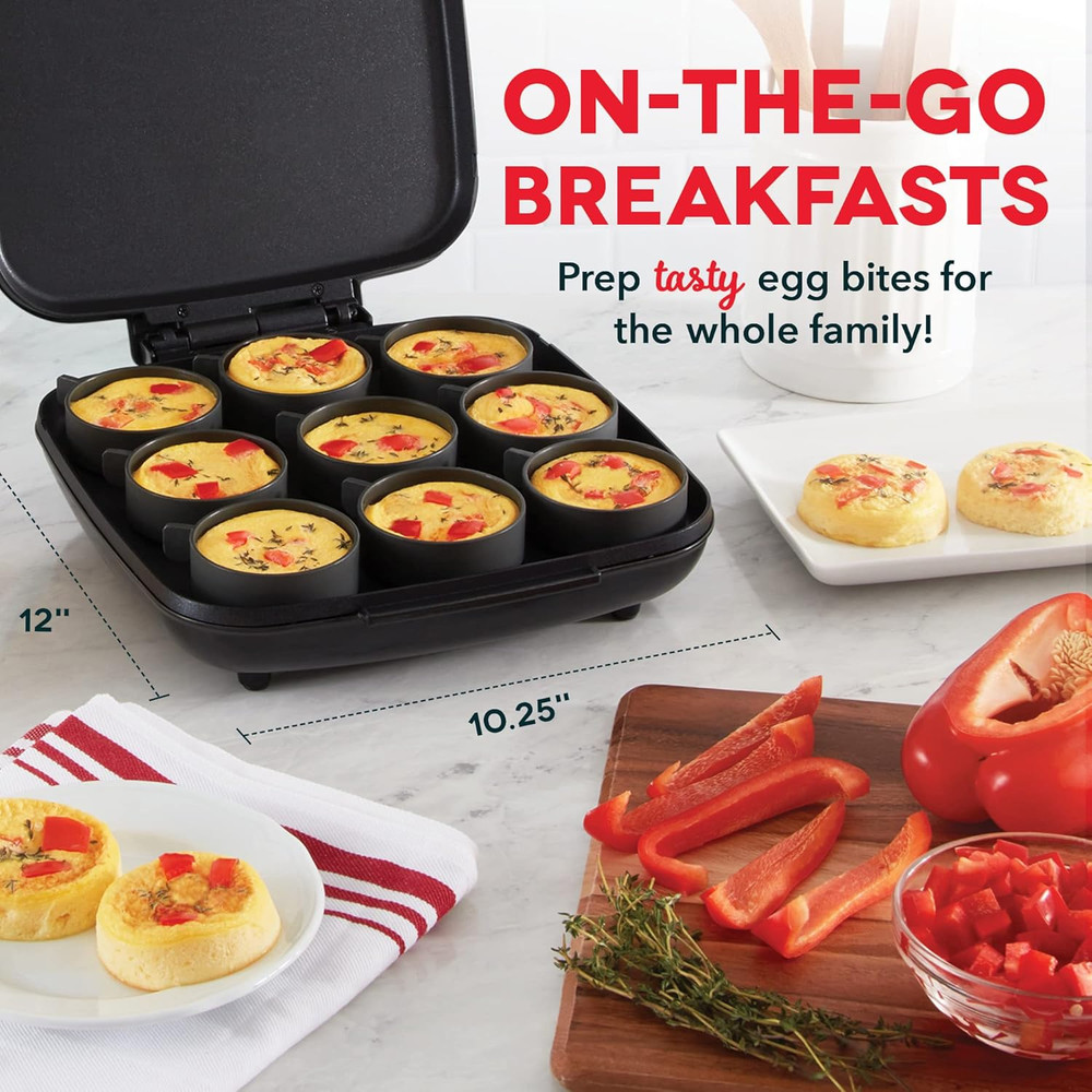 Family Size Egg Bite Maker - Electric Egg Bite Maker with Non-Stick Silicone Cup