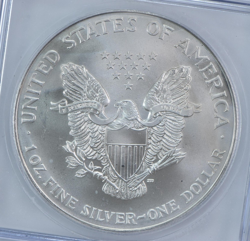 1995 American Silver Eagle Mint Error Struck Thru Authentic ICG
