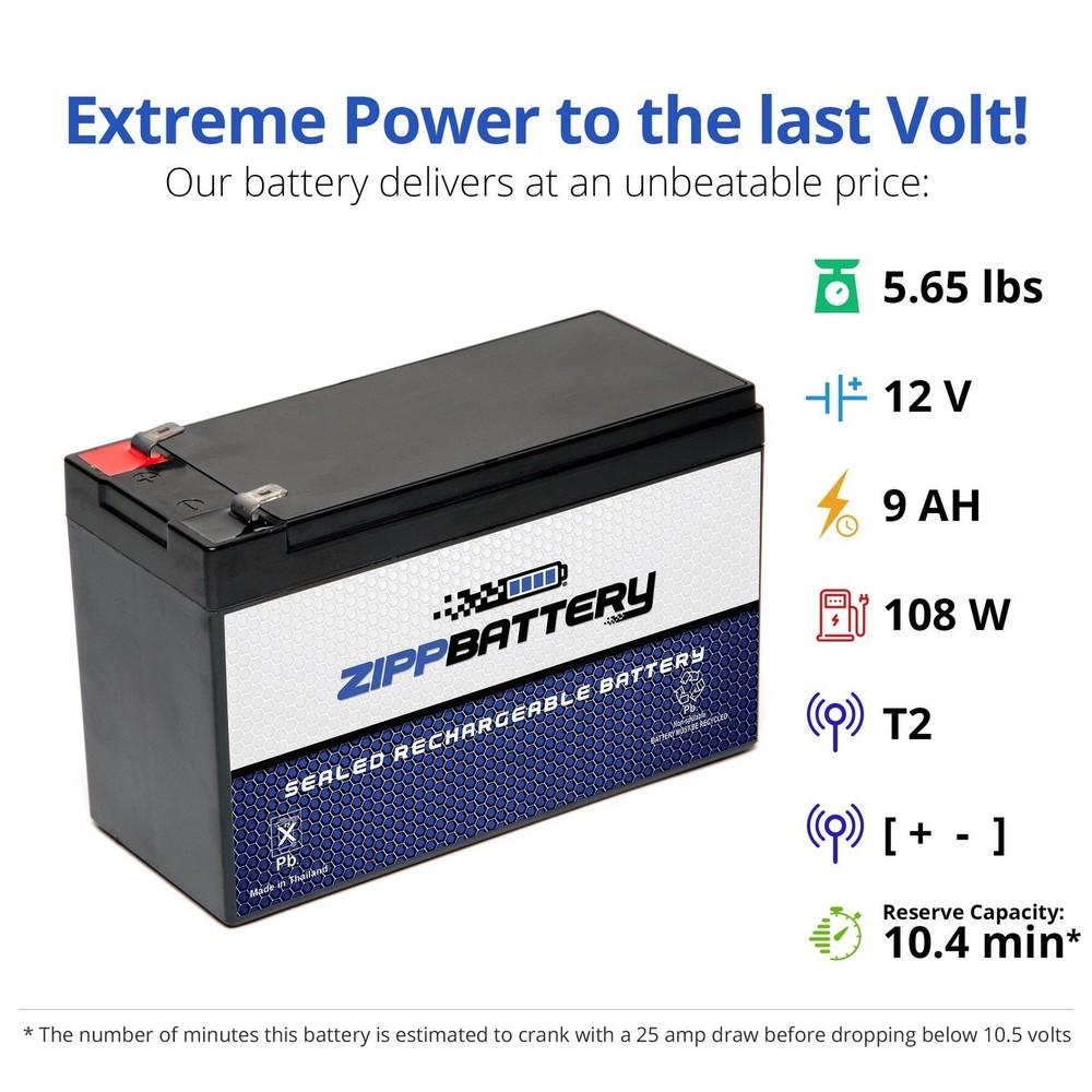 Zipp Battery 12V 9AH Battery 4PK
