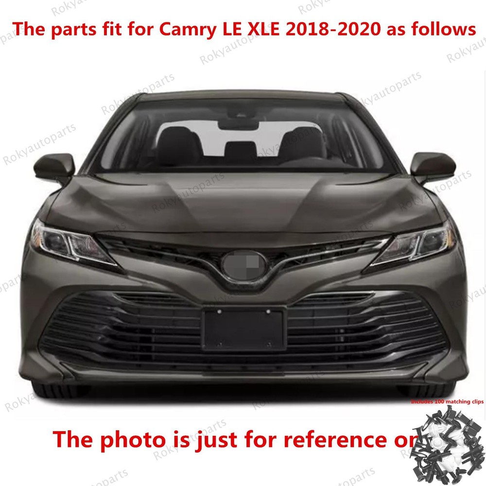 For Camry LE 2018-20 Upper Radiator Grille/Bumper Front Mesh/Bracket/lower Panel