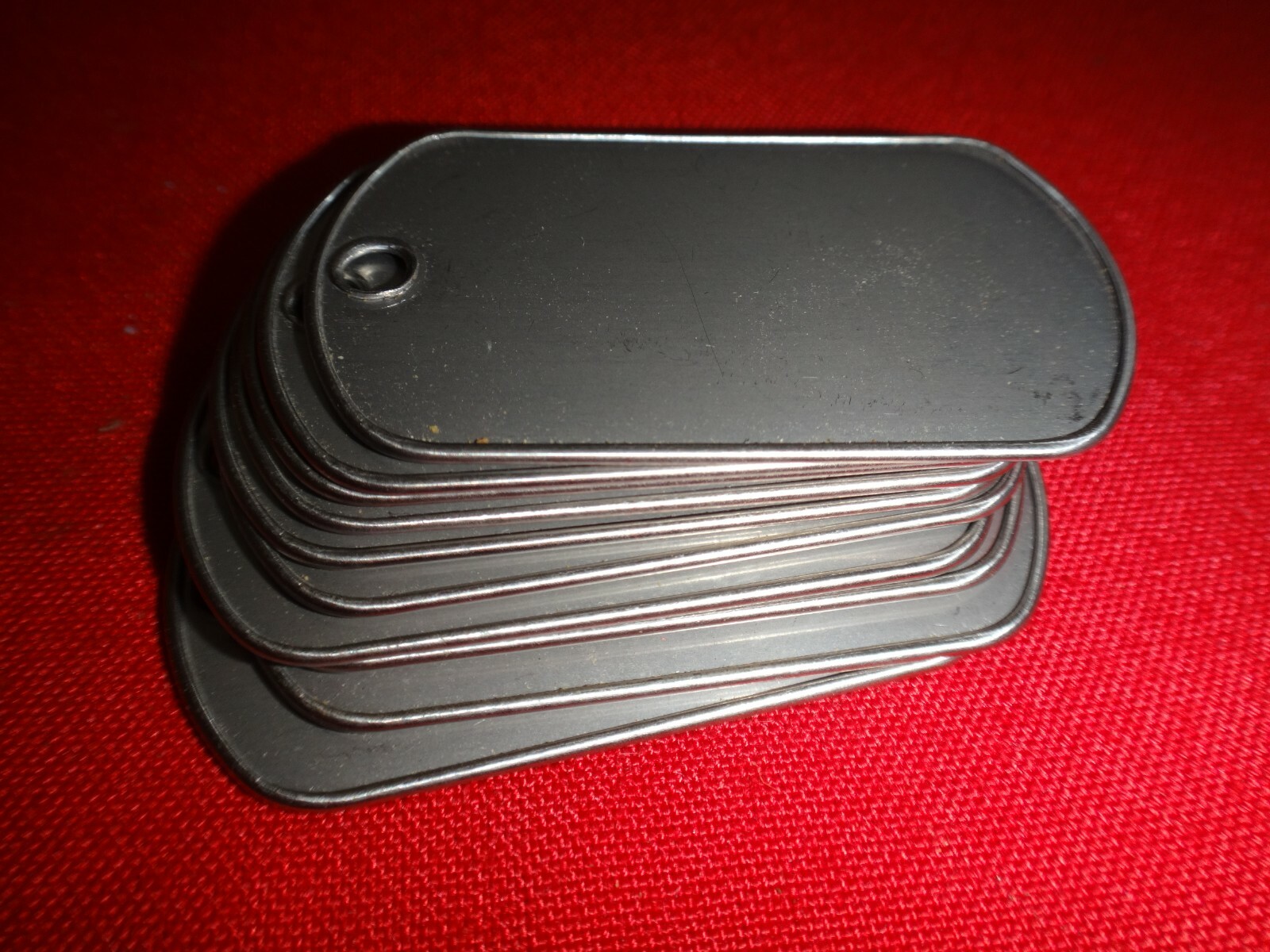 Lot Of 10 Plain Inscribable Stainless Steel DOG TAGS *Never Used*