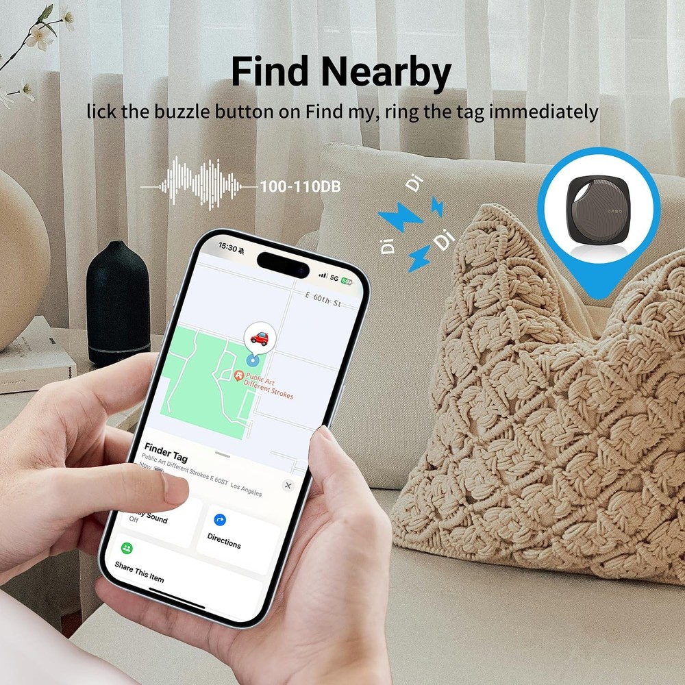 Finder Tag-4 Pack, Invisible Guard Bluetooth Tracker Works with Apple Find My...