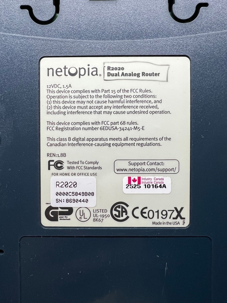 Netopia R2020 Dual Analog Router Free Shipping