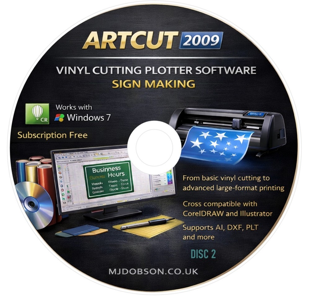 ARTCUT 2009 Vinyl Cutting Plotter Software Sign Making Subscription Free