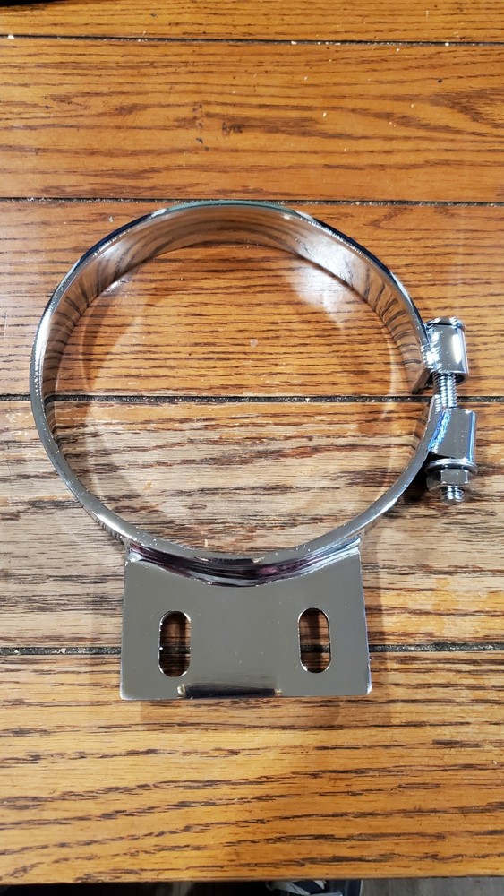 Exhaust Stack Mount Bracket 6" Chrome Peterbilt 87-93 379 359