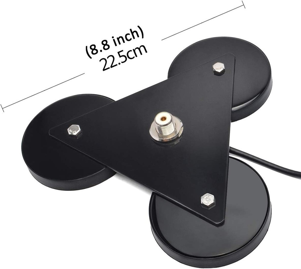 Durable Black Magnetic Mount with SO-239 Connector & 5M Cable - Easy Install