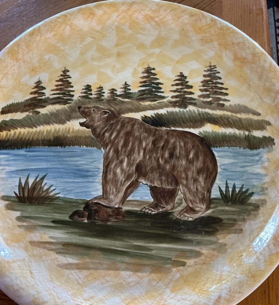 Very Large Serving Plater Brown Bear 18 Across