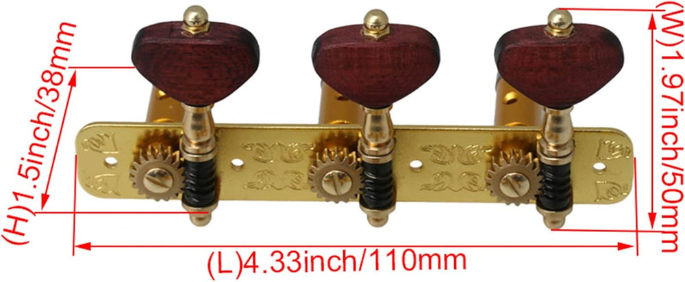 2Pcs Gold-Plated Acoustic Classical Guitar Machine Heads Tuning Keys Peg Replace