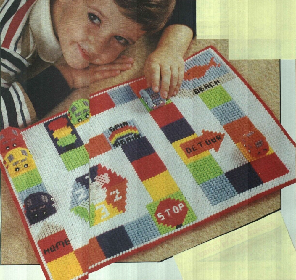 CAR GAME BOARD DIGEST SIZE PLASTIC CANVAS PATTERN INSTRUCTIONS