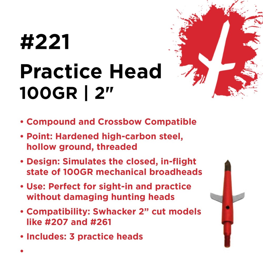 Swhacker 100 Grain Archery Practice Tips 3-Pack Target Tuning Equipment